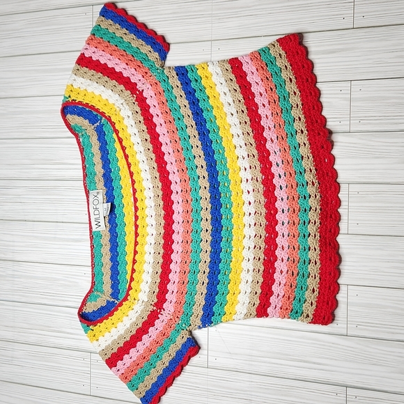 WILDFOX vibrant glow stassi short sleeve sweater, size medium - Picture 2 of 8